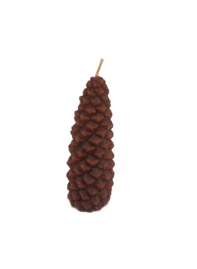 Candlestock Handmade Natural Beeswax Pinecone Candle - Slender - Chocolate - Image 1